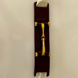Italian Leather and Brass belt buckle with waist ribbon